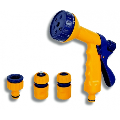 Pištol so 6-funkciami a sadou plast