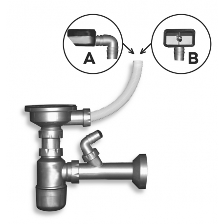Sifon drezový otvor 89mm s prepadom, plast