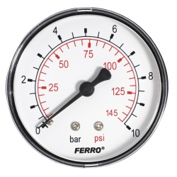 Manometer 63mm 1/4" Axiál 0-10 bar