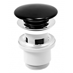 Uzáver výpusti 5/4" pre umývadlo s prepadom, čierny