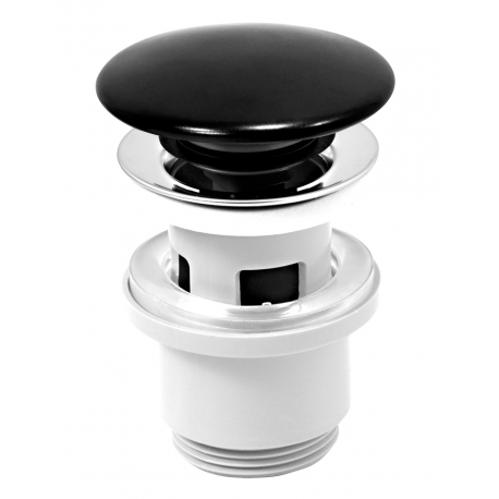 Uzáver výpusti 5/4" pre umývadlo s prepadom, čierny