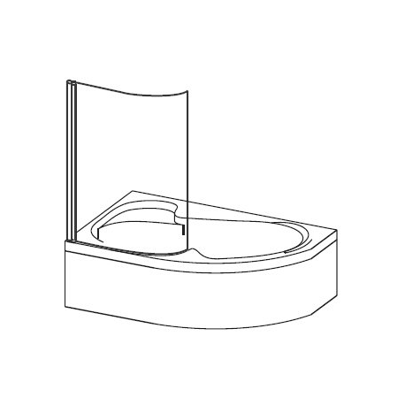 VAŇOVÁ ZÁSTENA RAVAK EVSK1 100 ROSA Ľavá/Pravá (bezp. sklo)